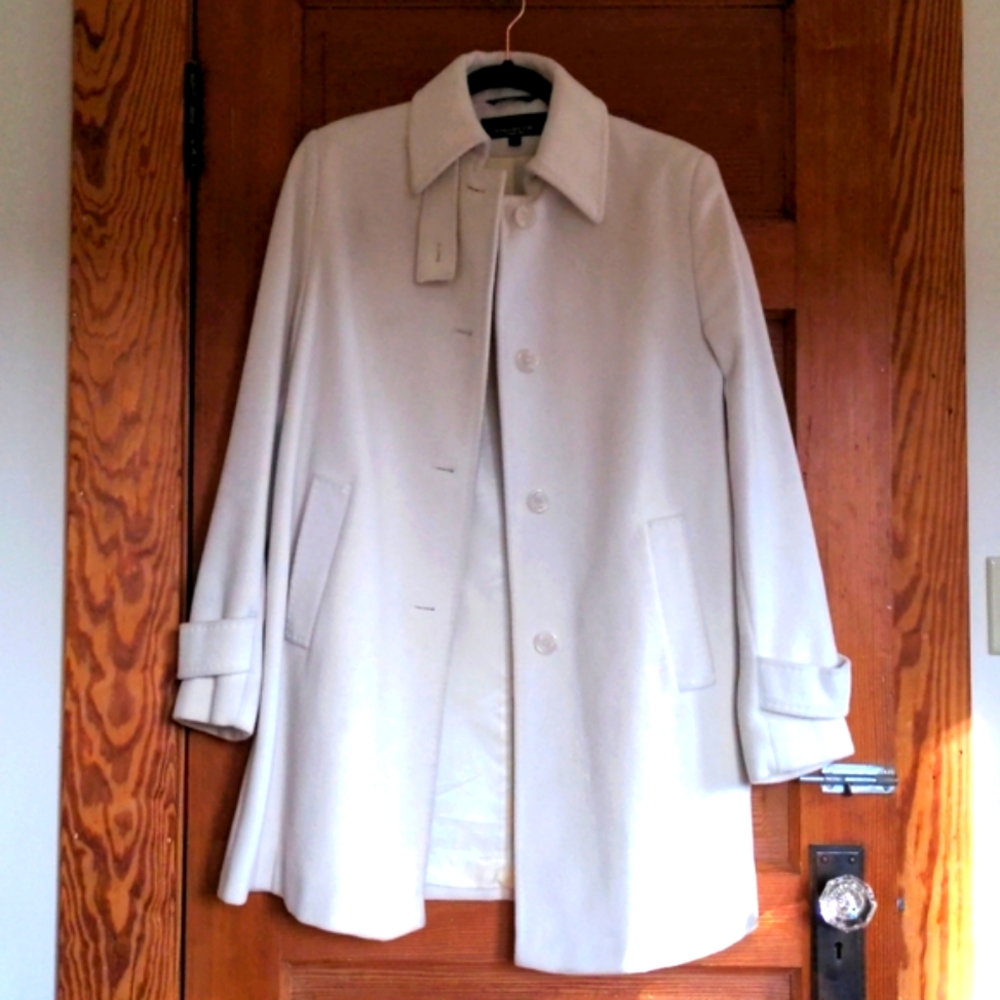 Jones New York Wool/Angora Off White Coat